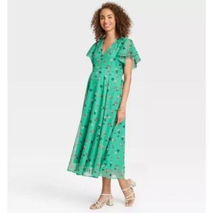 Hatch Green Floral Midi Dress